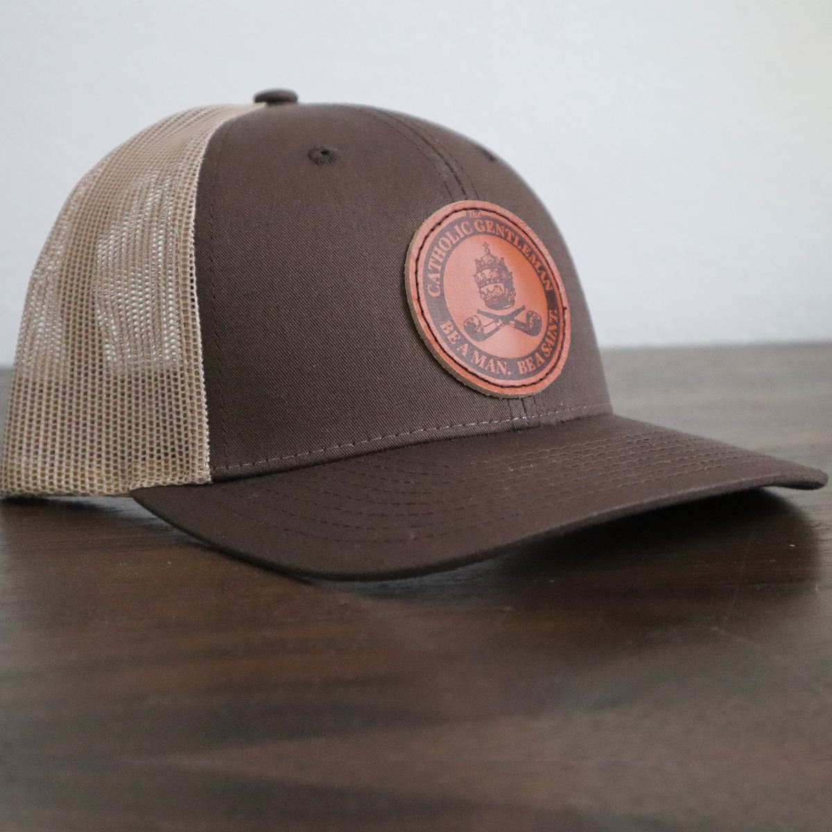 Respect The Locals Leather Hat Patch Brown